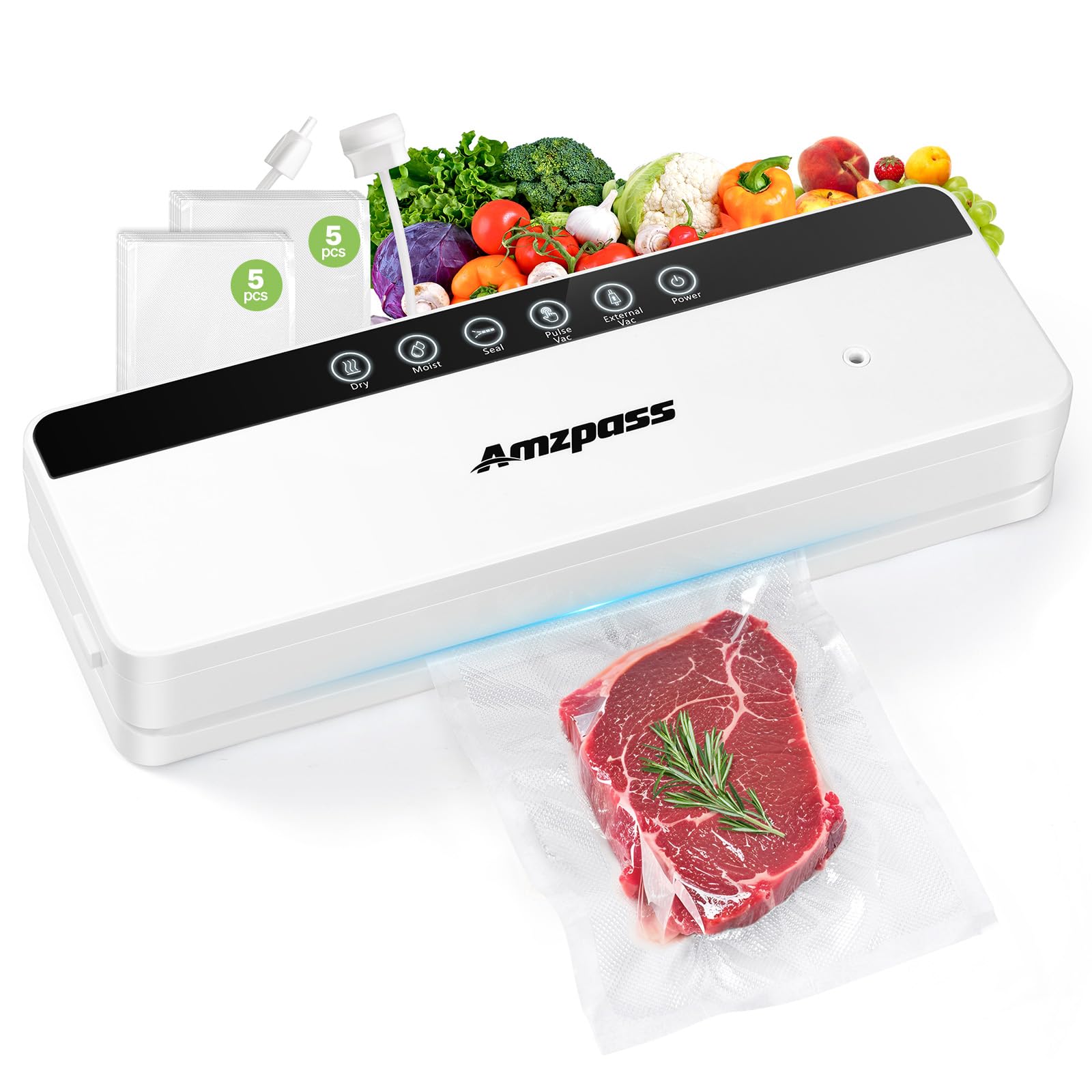 Amazon.com: Amzpass Vacuum Sealer for Food, 6-in-1 Food Vacuum